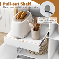 Kitchen Storage Cabinet, Modern Farmhouse Coffee Bar Cabinet with Drawer