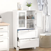 Bathroom Floor Storage Cabinet, Freestanding Cupboard Pantry