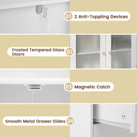 Bathroom Floor Storage Cabinet, Freestanding Cupboard Pantry