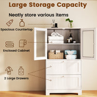 Bathroom Floor Storage Cabinet, Freestanding Cupboard Pantry