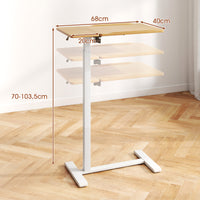 Mobile Over Bed Desk, Height Adjustable Standing Laptop Cart