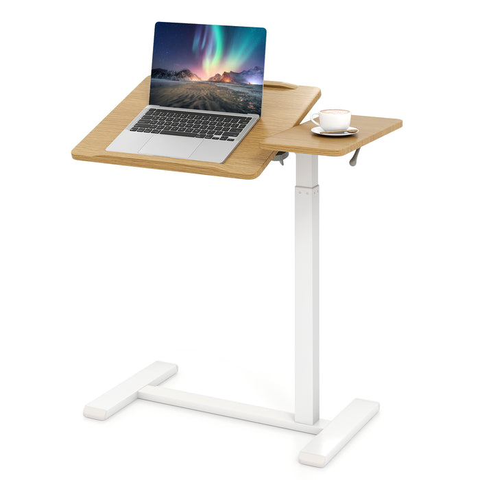 Mobile Over Bed Desk, Height Adjustable Standing Laptop Cart