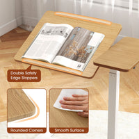 Mobile Over Bed Desk, Height Adjustable Standing Laptop Cart