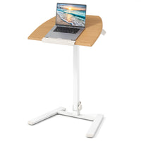 Foldable Mobile Standing Desk, Rolling Laptop Desk with 90° Tiltable Tabletop