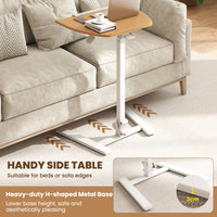 Foldable Mobile Standing Desk, Rolling Laptop Desk with 90° Tiltable Tabletop