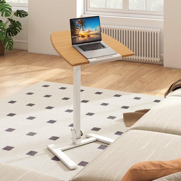 Foldable Mobile Standing Desk, Rolling Laptop Desk with 90° Tiltable Tabletop