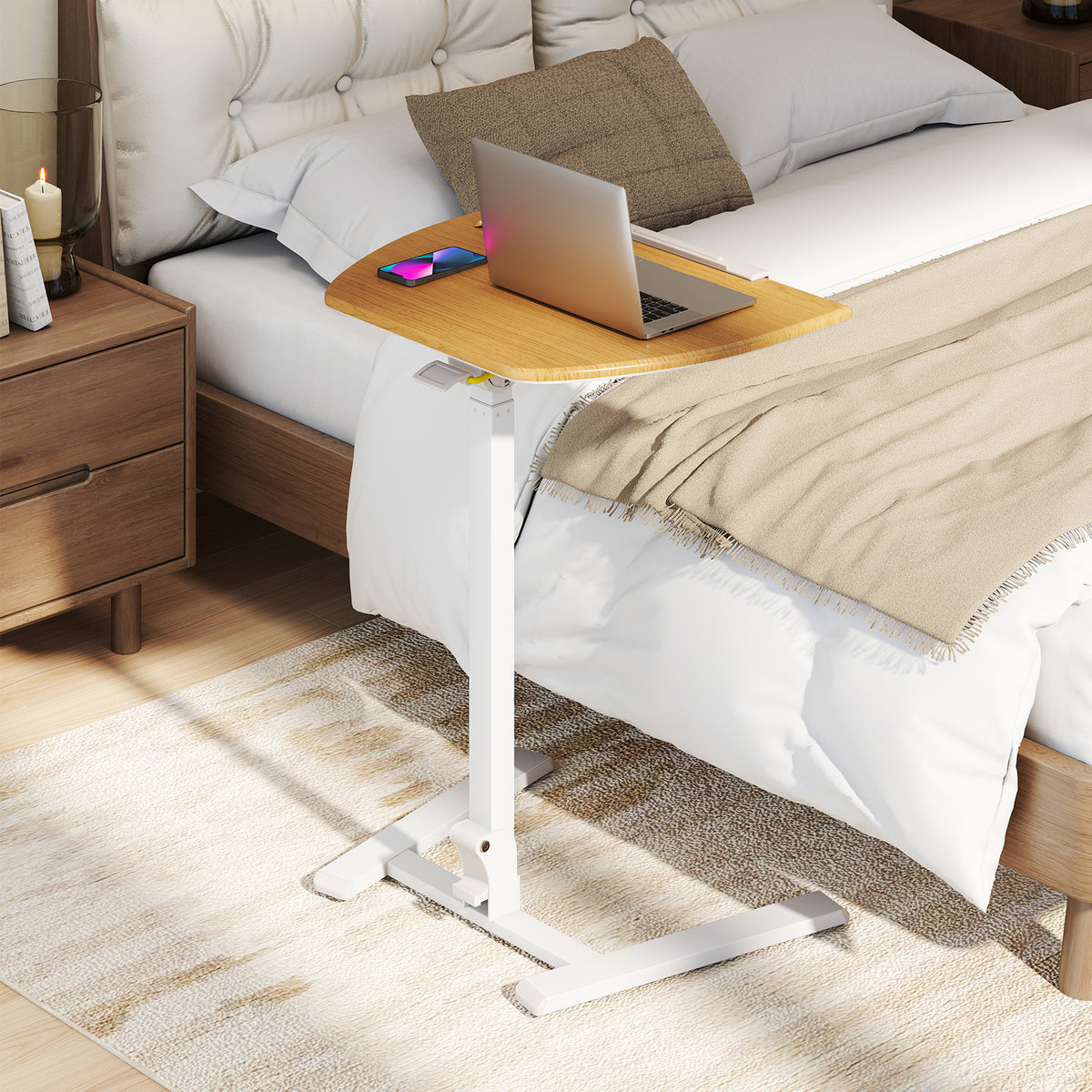 Foldable Mobile Standing Desk, Rolling Laptop Desk with 90° Tiltable Tabletop