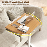 Foldable Mobile Standing Desk, Rolling Laptop Desk with 90° Tiltable Tabletop