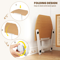 Foldable Mobile Standing Desk, Rolling Laptop Desk with 90° Tiltable Tabletop
