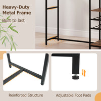 Long Bar Table, Bar Height Dining Table with Storage Shelves