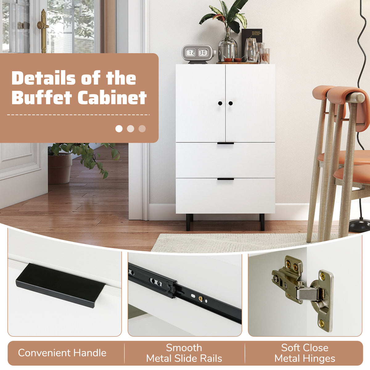 Sideboard Buffet Cabinet with Drawers and Storage Cabinet
