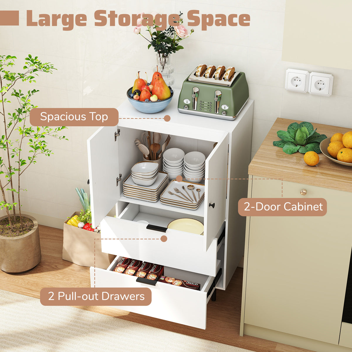 Sideboard Buffet Cabinet with Drawers and Storage Cabinet