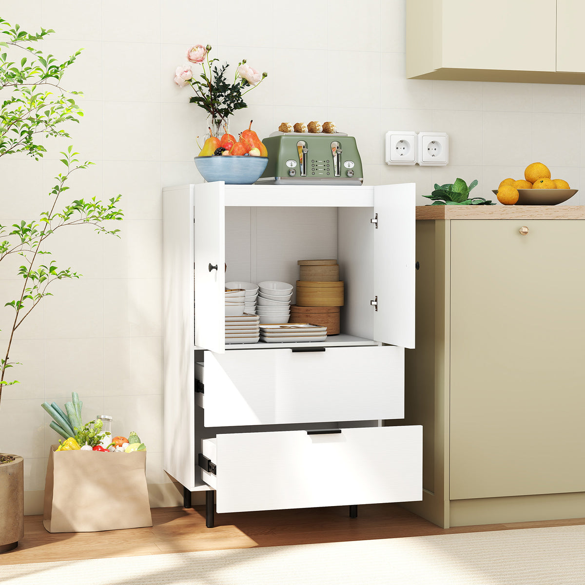 Sideboard Buffet Cabinet with Drawers and Storage Cabinet