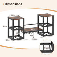 3-Tier Wall Mounted Wine Rack with Glass Holder and Open Shelves