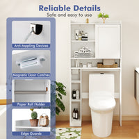 Over the Toilet Cabinet, Space-saving Bathroom Storage Organizer with Sliding Door