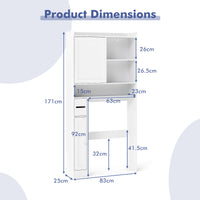 Over the Toilet Cabinet, Space-saving Bathroom Storage Organizer with Sliding Door
