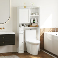 Over the Toilet Cabinet, Space-saving Bathroom Storage Organizer with Sliding Door