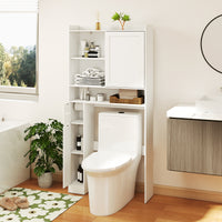 Over the Toilet Cabinet, Space-saving Bathroom Storage Organizer with Sliding Door