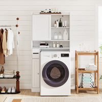 Over the Toilet Cabinet, Space-saving Bathroom Storage Organizer with Sliding Door