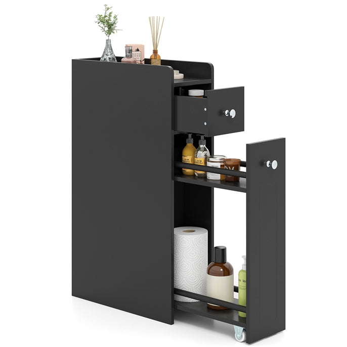 Slim Bathroom Storage Cabinet Space-saving Toilet Side Cabinet