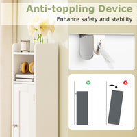 Bathroom Storage Cabinet with Door, Toilet Paper Holder Stand