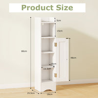 Bathroom Storage Cabinet with Door, Toilet Paper Holder Stand