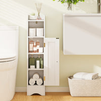 Bathroom Storage Cabinet with Door, Toilet Paper Holder Stand