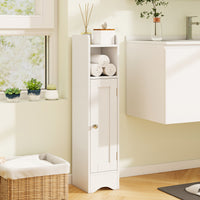 Bathroom Storage Cabinet with Door, Toilet Paper Holder Stand