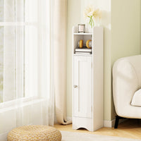 Bathroom Storage Cabinet with Door, Toilet Paper Holder Stand