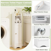 Bathroom Storage Cabinet with Door, Toilet Paper Holder Stand
