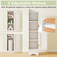 Bathroom Storage Cabinet with Door, Toilet Paper Holder Stand
