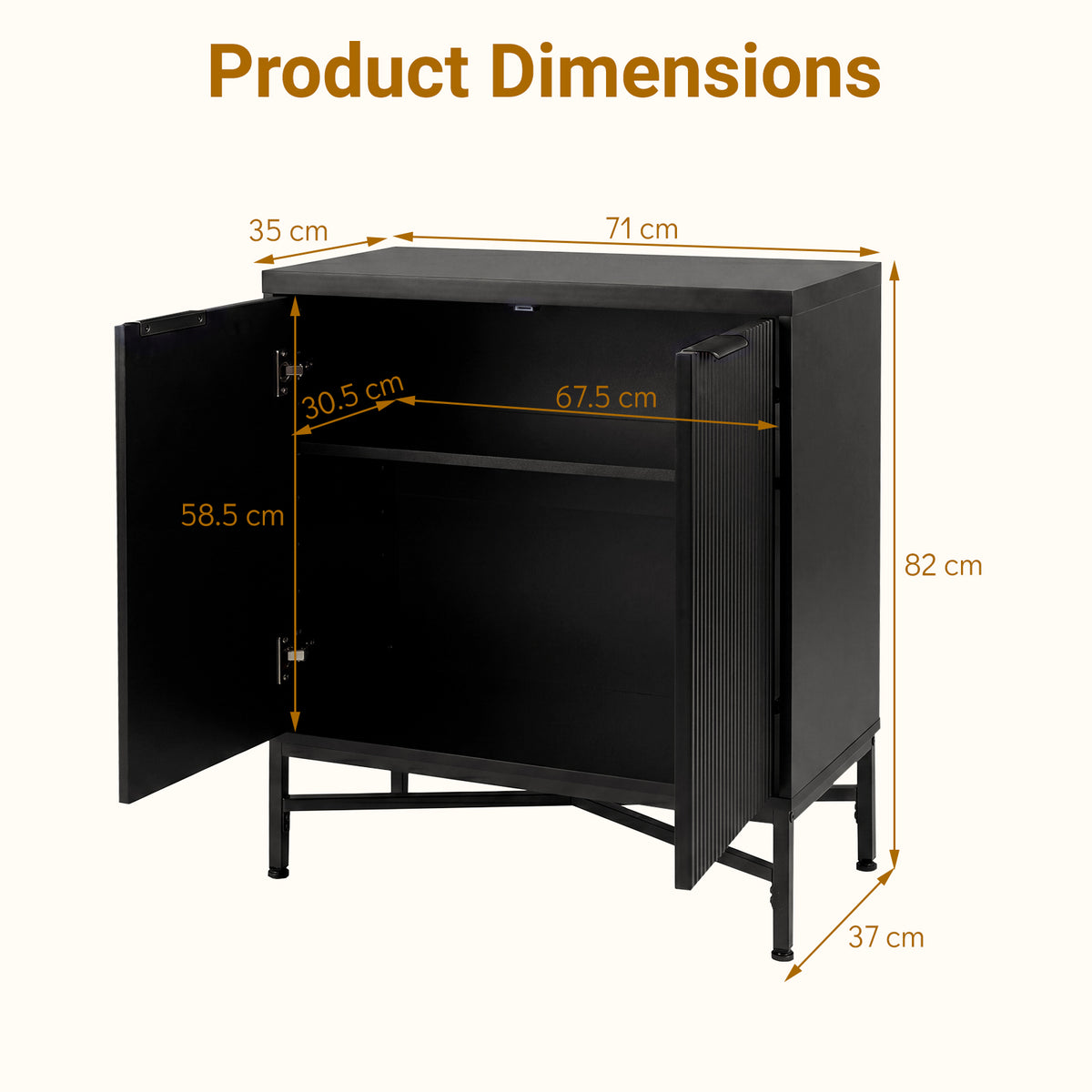 Giantex Fluted Sideboard Buffet Cabinet with 2 Doors