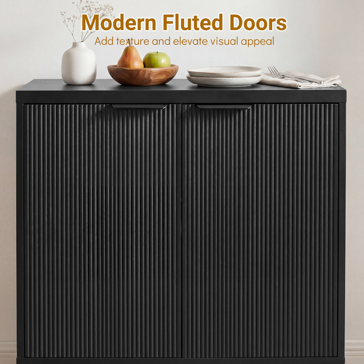Giantex Fluted Sideboard Buffet Cabinet with 2 Doors