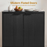 Giantex Fluted Sideboard Buffet Cabinet with 2 Doors