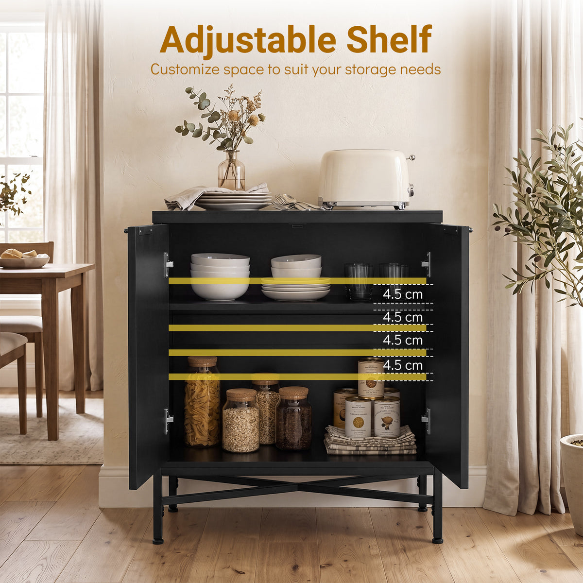 Giantex Fluted Sideboard Buffet Cabinet with 2 Doors
