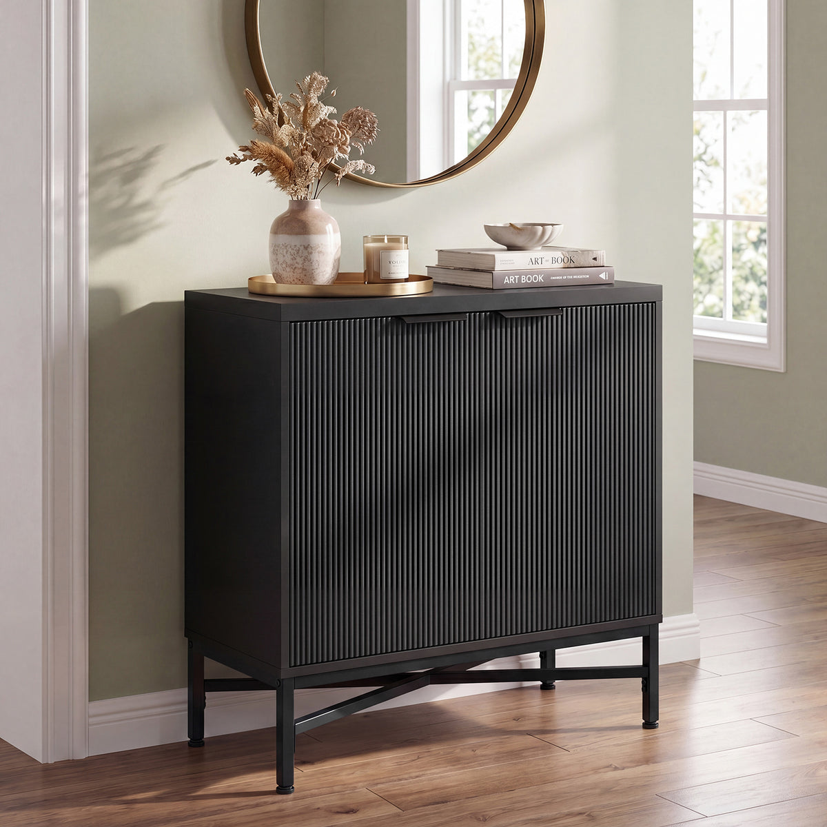 Giantex Fluted Sideboard Buffet Cabinet with 2 Doors