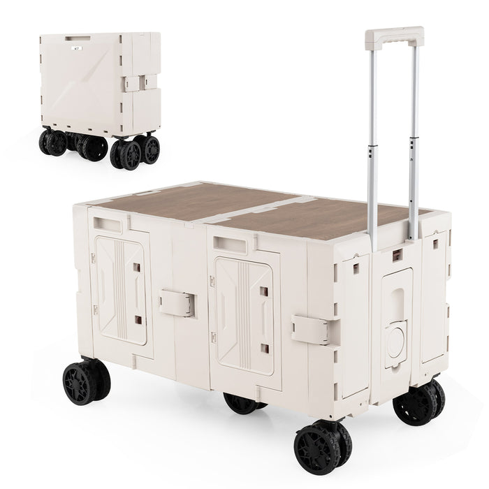 Large Foldable Utility Cart w/ 2 Storage Crates