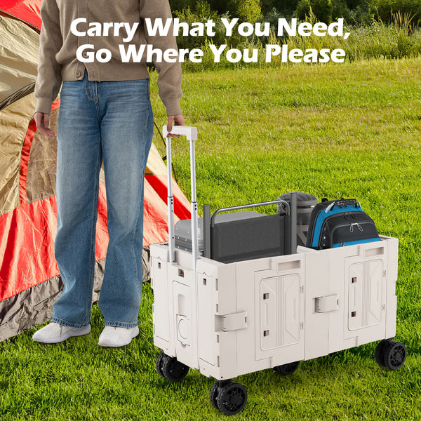 Large Foldable Utility Cart w/ 2 Storage Crates