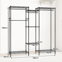 Portable Wardrobe with L-shape and Horizontal Installation