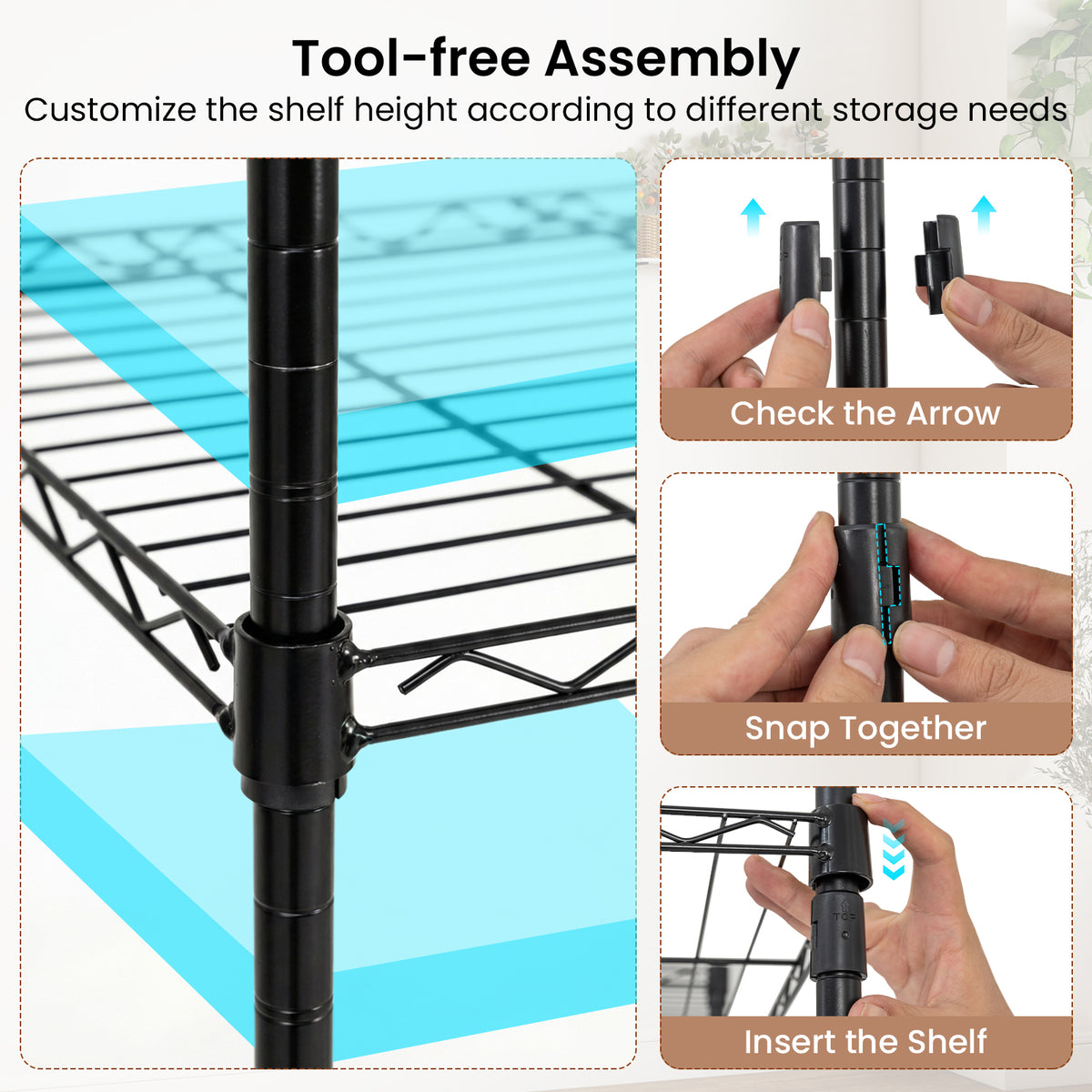 Portable Wardrobe with L-shape and Horizontal Installation