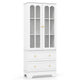 3-Tier Display Storage Cabinet with Metal Handles for Living Room