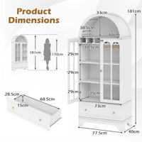 Giantex 181 CM Arched Cabinet, 4-Tier Wooden Kitchen Pantry Cabinet