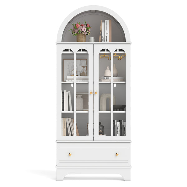 Giantex 181 CM Arched Cabinet, 4-Tier Wooden Kitchen Pantry Cabinet