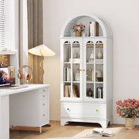Giantex 181 CM Arched Cabinet, 4-Tier Wooden Kitchen Pantry Cabinet