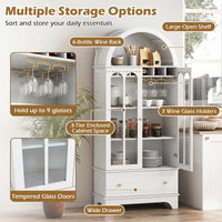 Giantex 181 CM Arched Cabinet, 4-Tier Wooden Kitchen Pantry Cabinet