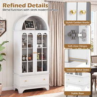 Giantex 181 CM Arched Cabinet, 4-Tier Wooden Kitchen Pantry Cabinet