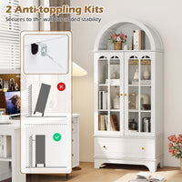 Giantex 181 CM Arched Cabinet, 4-Tier Wooden Kitchen Pantry Cabinet
