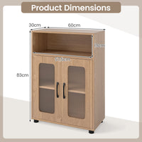 Bathroom Cabinet with 2 Doors and 3-Level Adjustable Shelf