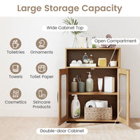 Bathroom Cabinet with 2 Doors and 3-Level Adjustable Shelf