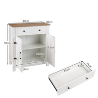 Farmhouse Buffet Cabinet 80cm with Adjustable Shelf and 2 Barn Doors